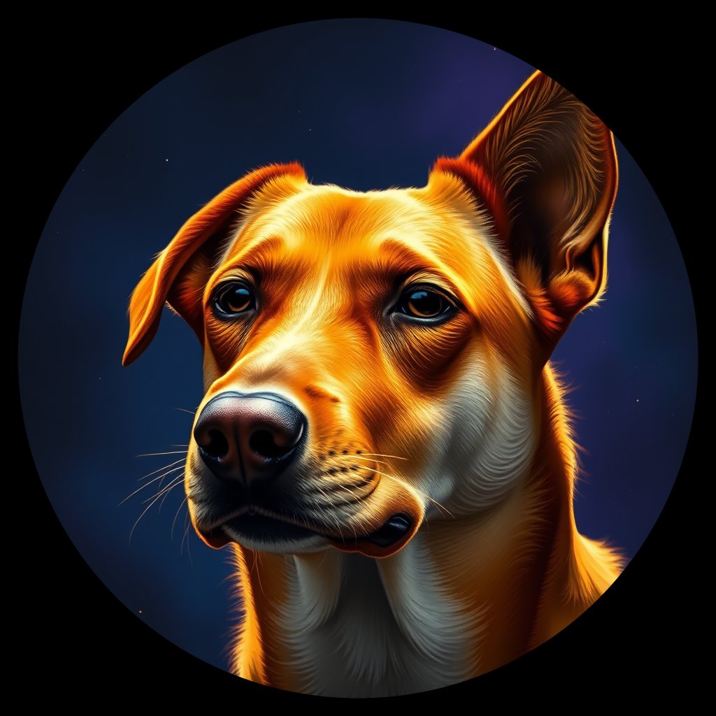 Cosmic medallion portrait of EAST_cd649, a Dingo East