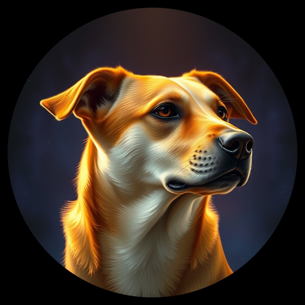 Cosmic medallion portrait of EAST_cd655, a Dingo East