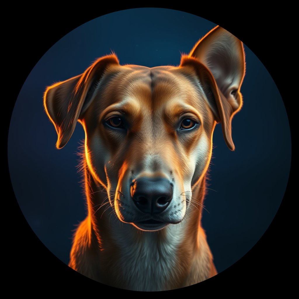 Cosmic medallion portrait of EAST_cd656, a Dingo East