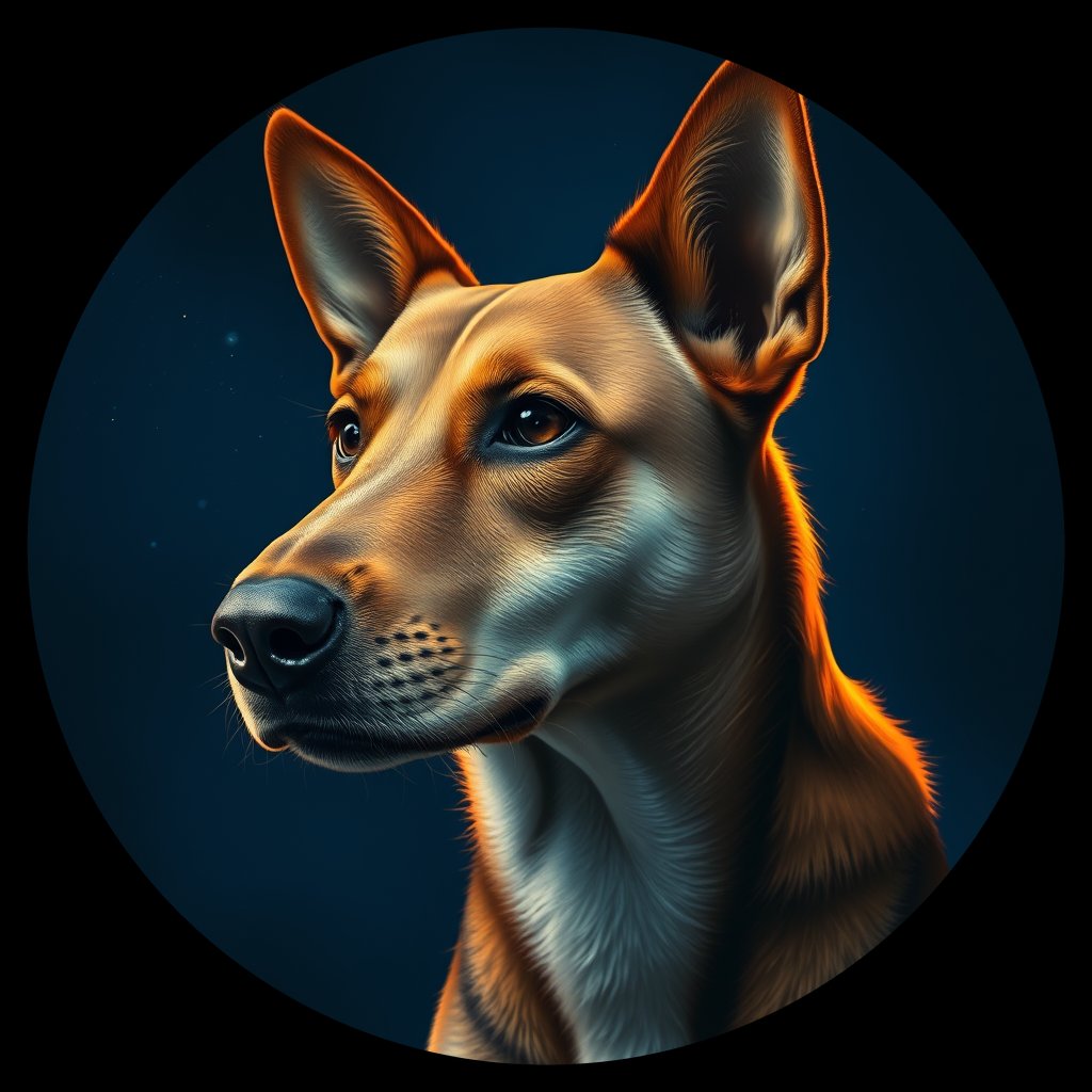 Cosmic medallion portrait of EAST_cd659, a Dingo East
