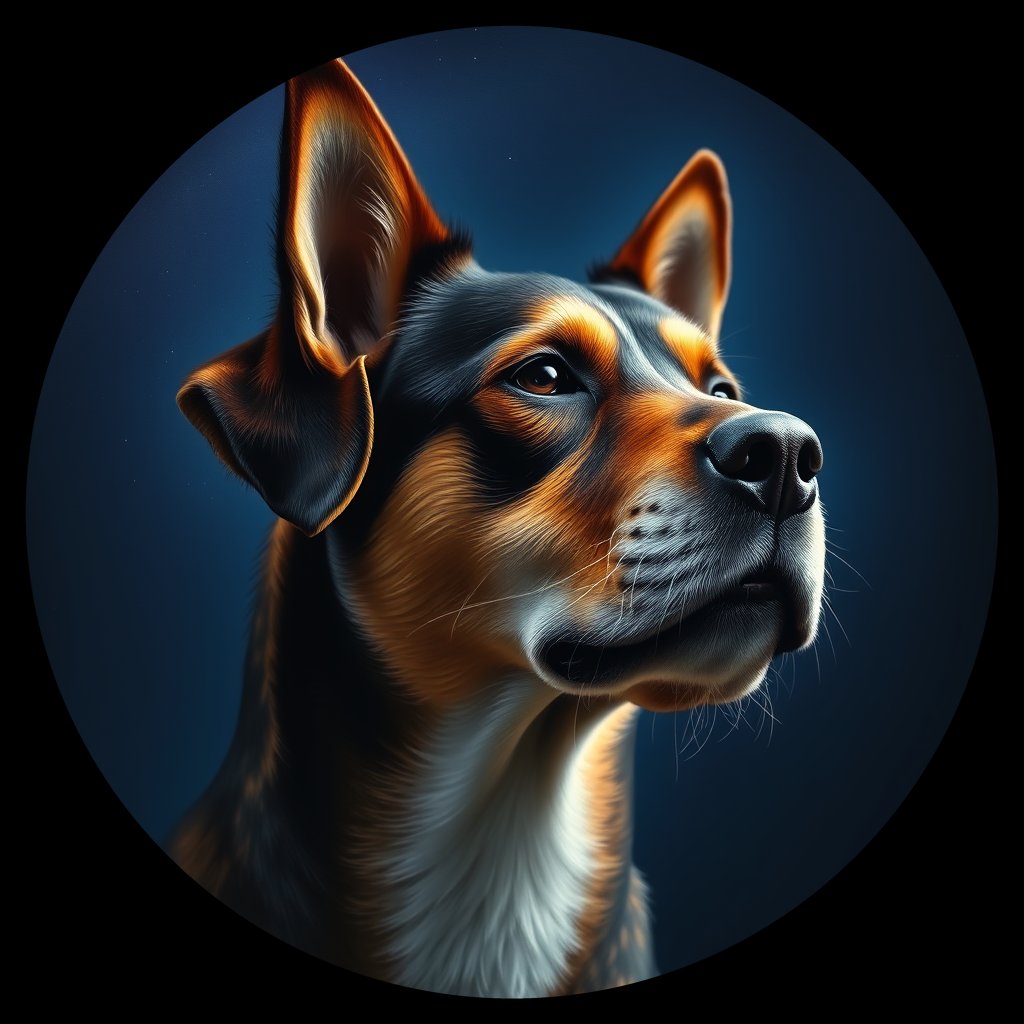 Cosmic medallion portrait of EAST_cd702, a Dingo East