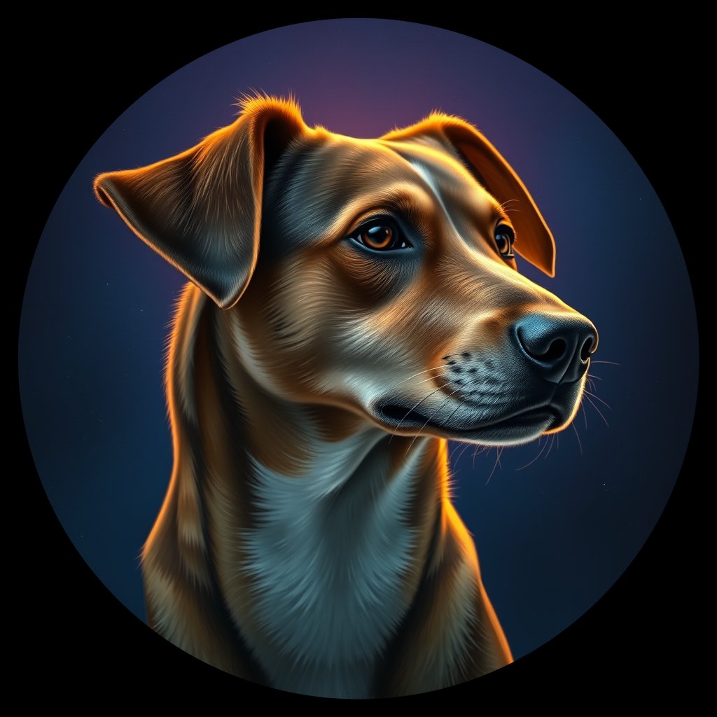 Cosmic medallion portrait of EAST_cd718, a Dingo East