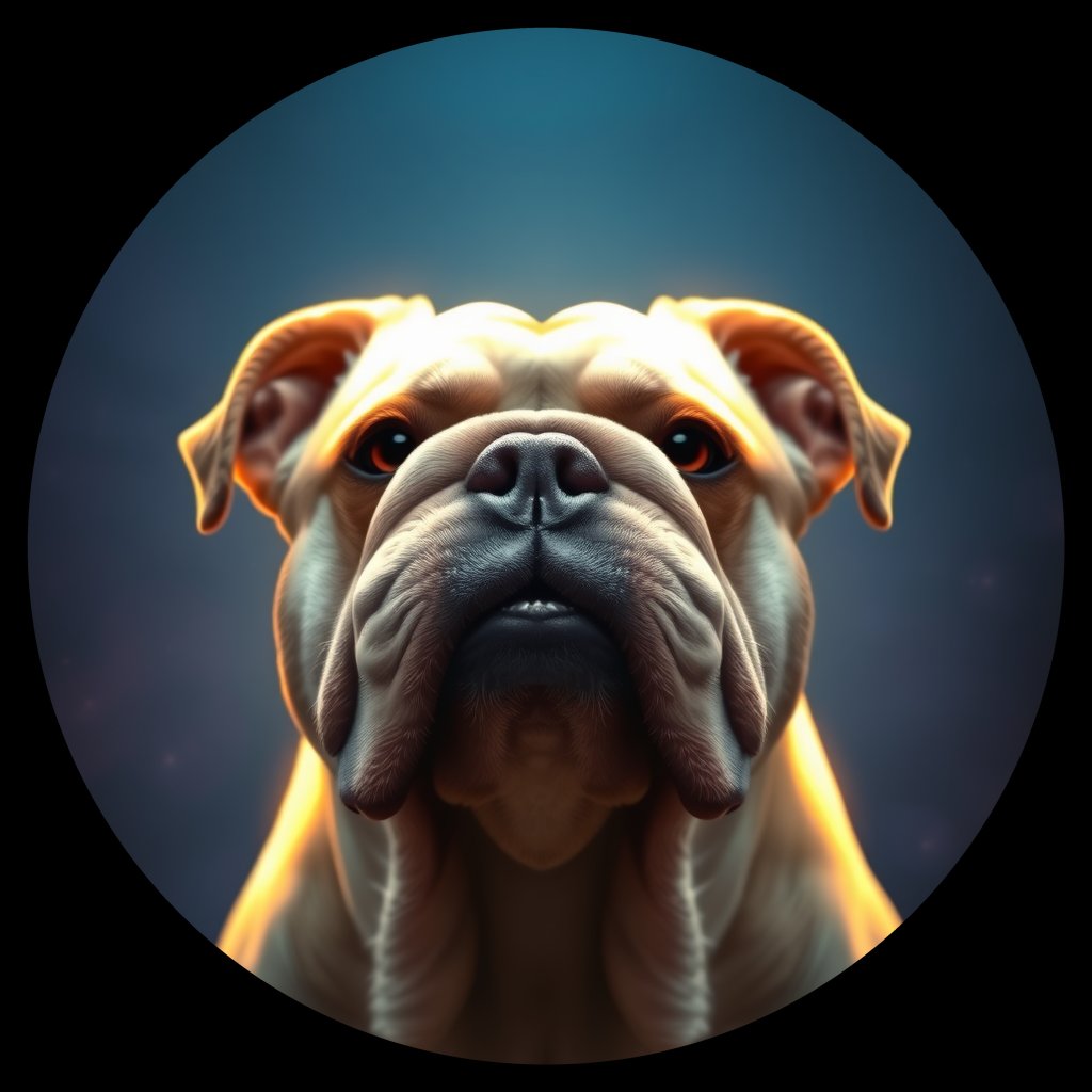 Cosmic medallion portrait of EBD_GT150_EBD_GT150, a Bulldog