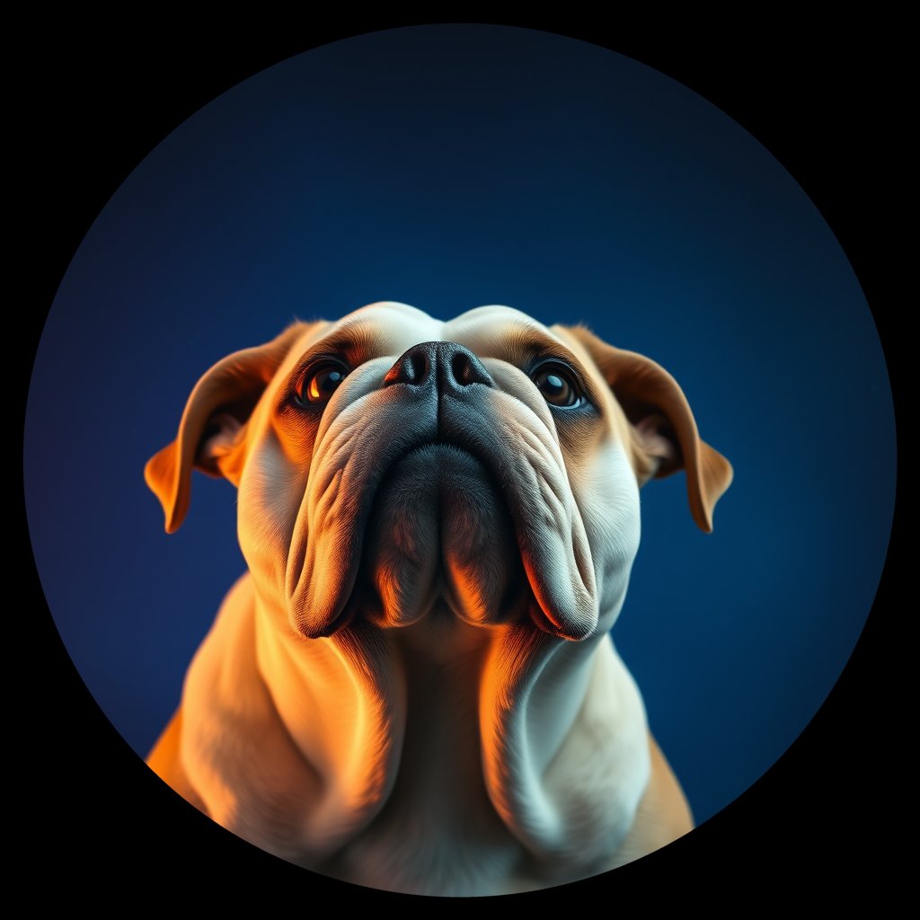 Cosmic medallion portrait of EBD_GT153_EBD_GT153, a Bulldog