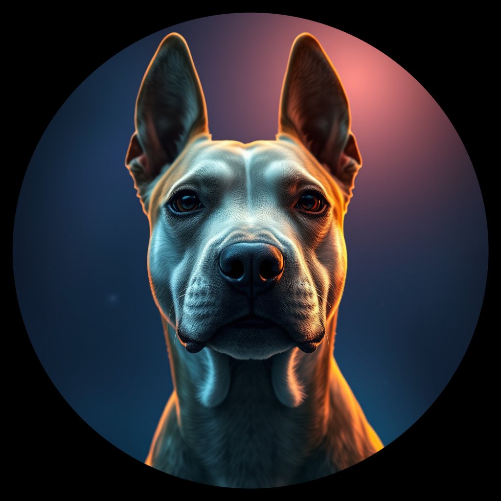 Cosmic medallion portrait of EBT_GT144_EBT_GT144, a Bull Terrier