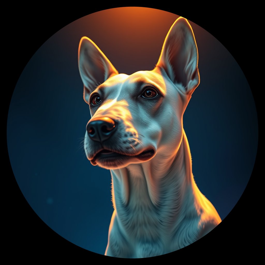 Cosmic medallion portrait of EBT_GT146_EBT_GT146, a Bull Terrier