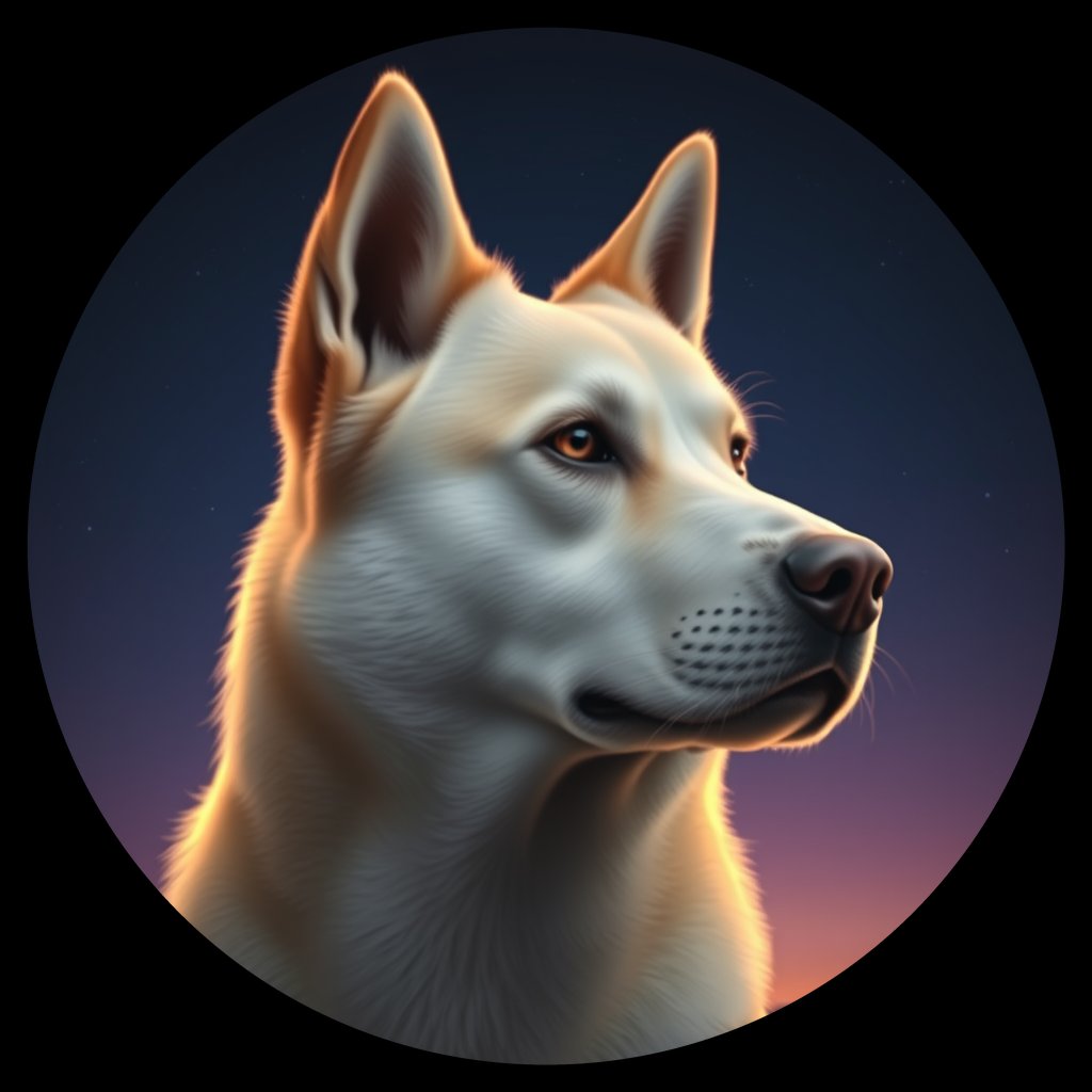 Cosmic medallion portrait of ERUS_ERUS_108R, a Village Dog East Russia