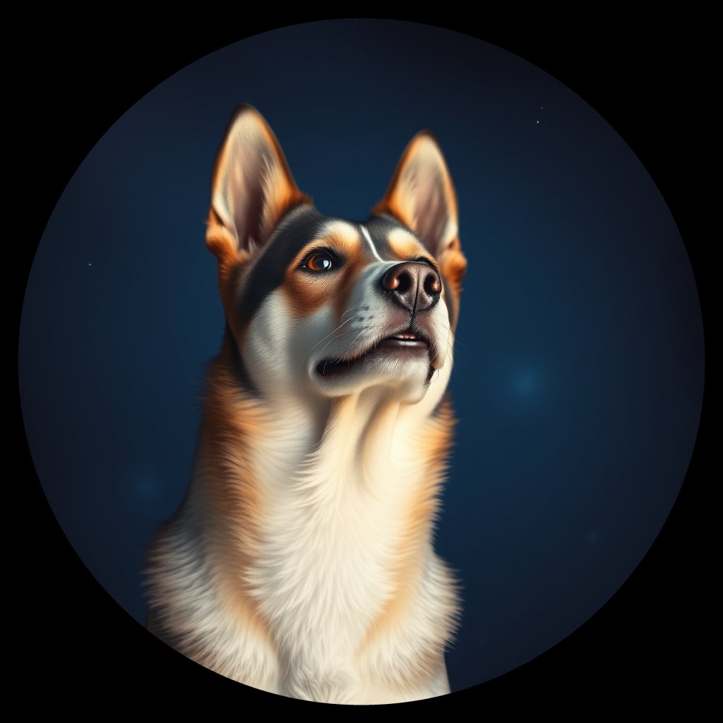 Cosmic medallion portrait of ERUS_ERUS_116R, a Village Dog East Russia