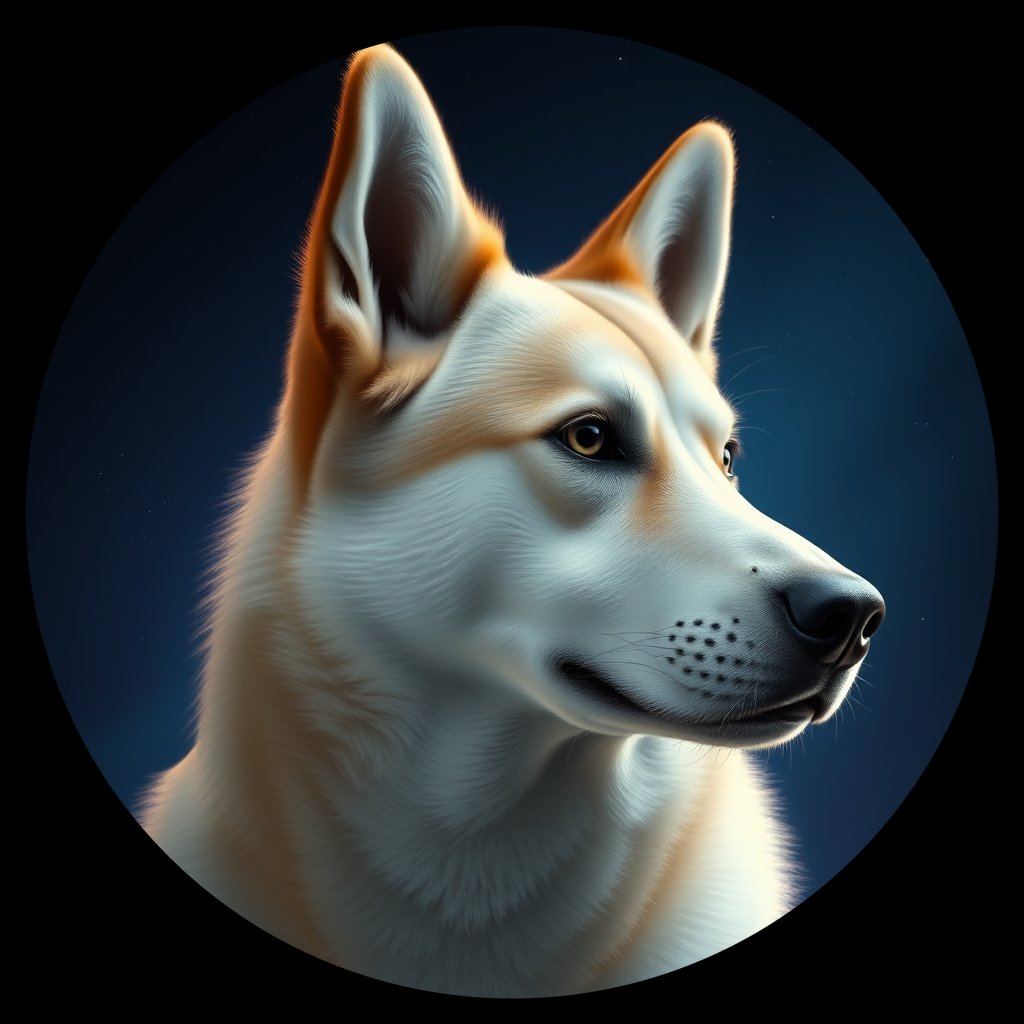 Cosmic medallion portrait of ERUS_ERUS_123R, a Village Dog East Russia