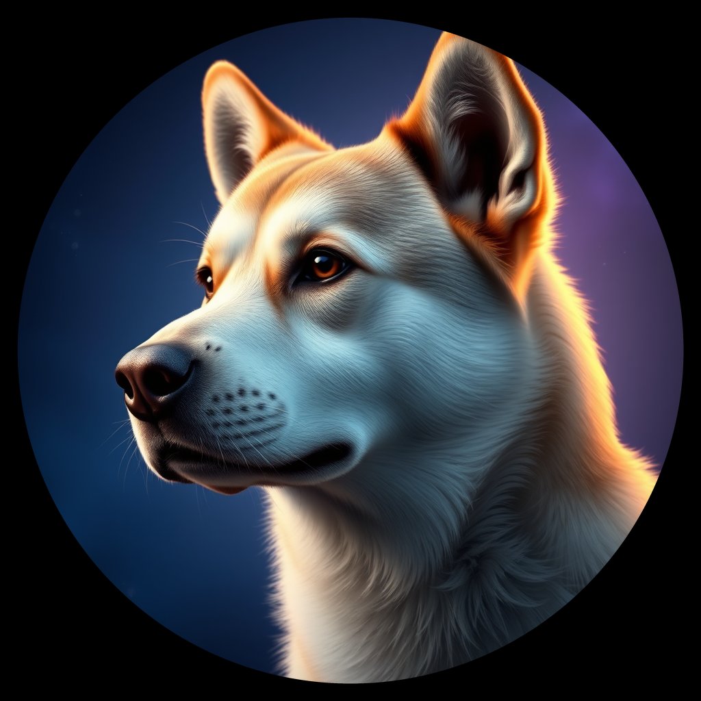 Cosmic medallion portrait of ERUS_ERUS_126R, a Village Dog East Russia