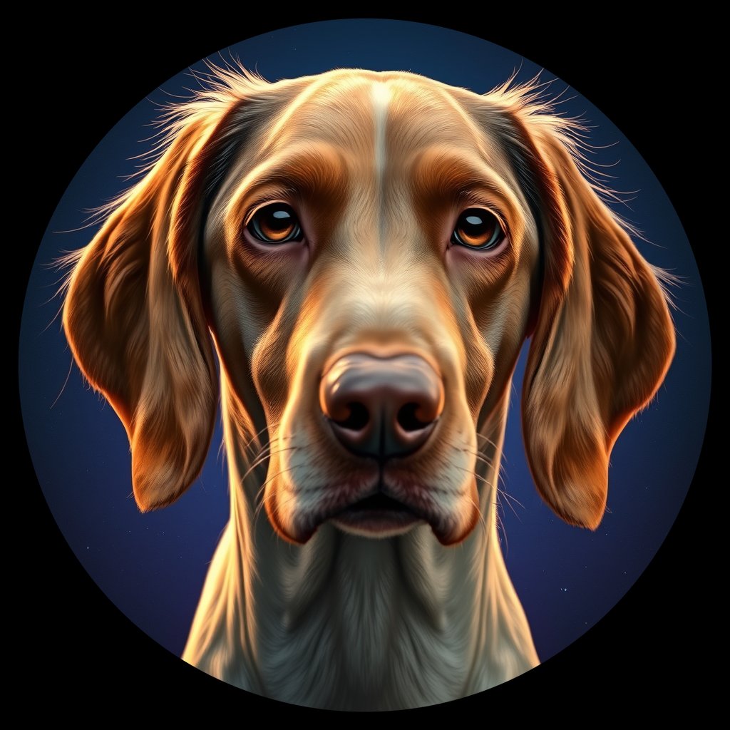 Cosmic medallion portrait of ES13_ES13, a English Setter