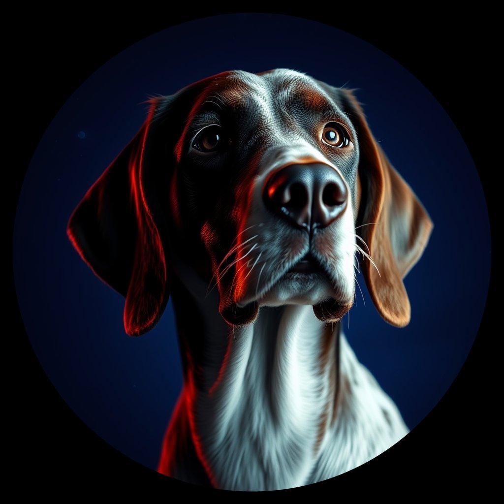Cosmic medallion portrait of ES16_ES16, a English Setter