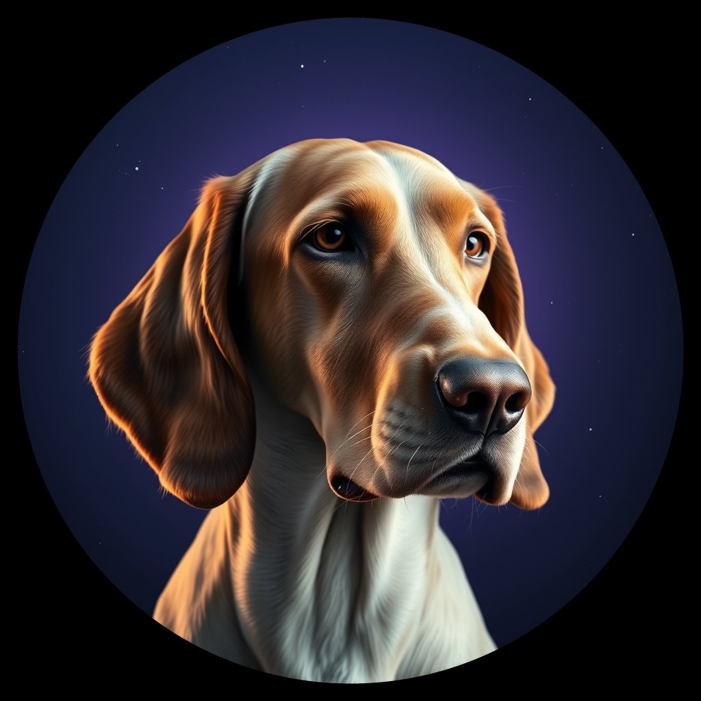 Cosmic medallion portrait of ES17_ES17, a English Setter