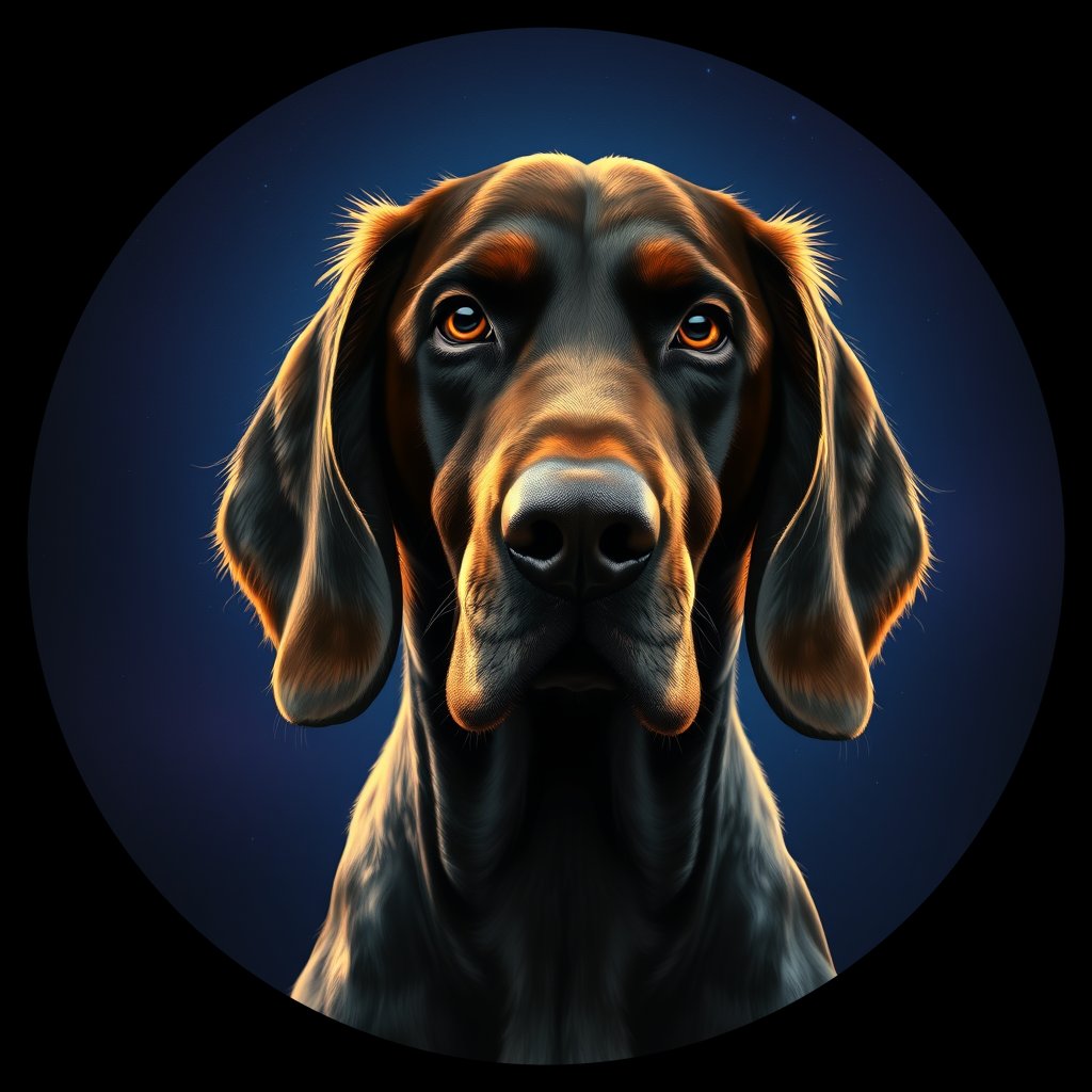 Cosmic medallion portrait of ES18_ES18, a English Setter
