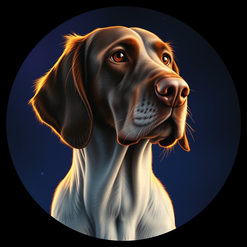 Cosmic medallion portrait of ES19_ES19, a English Setter