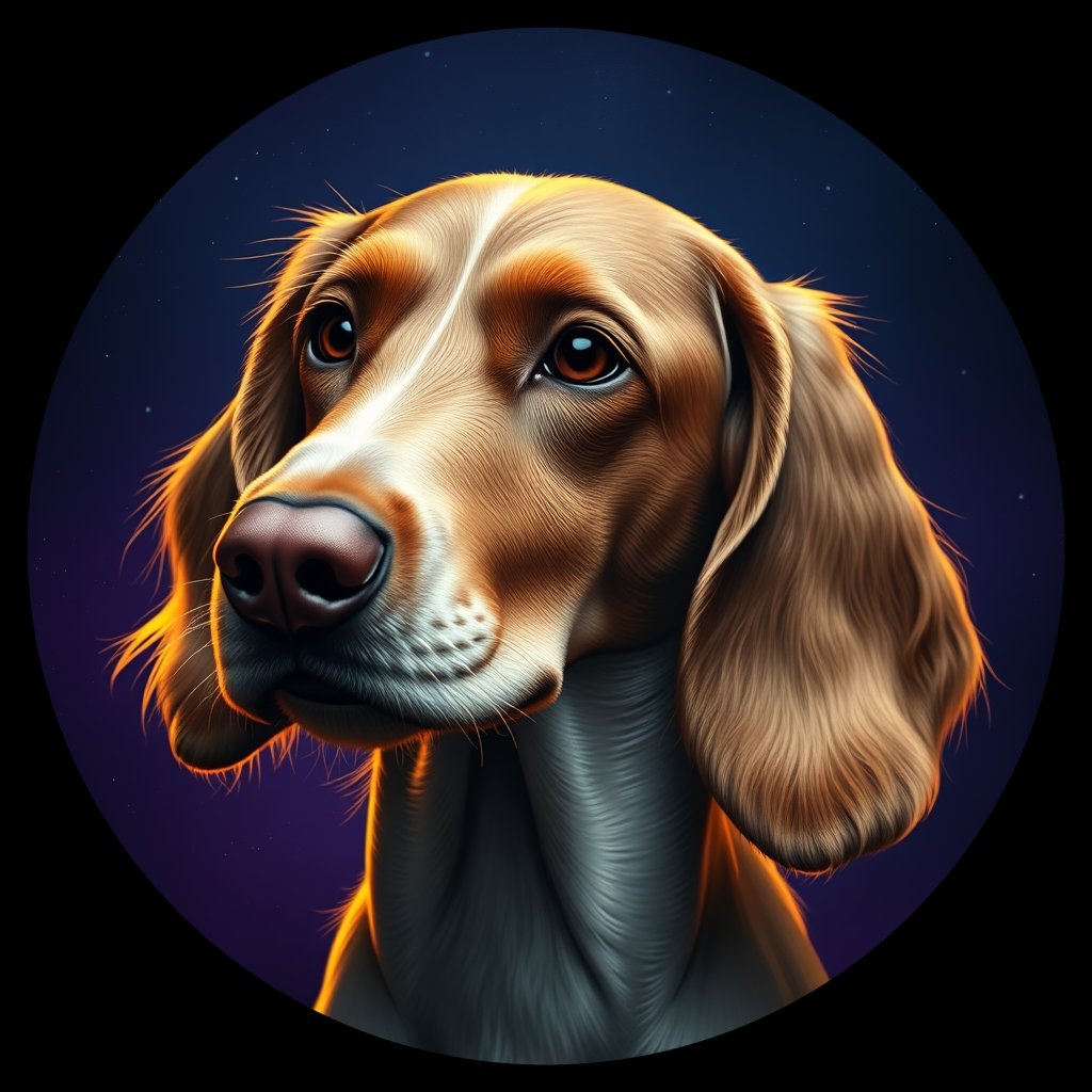 Cosmic medallion portrait of ES20_ES20, a English Setter