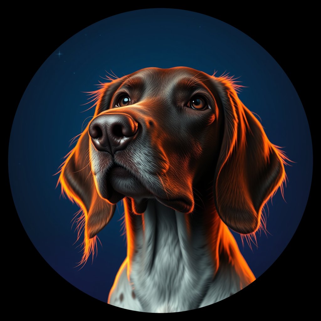 Cosmic medallion portrait of ES23_ES23, a English Setter