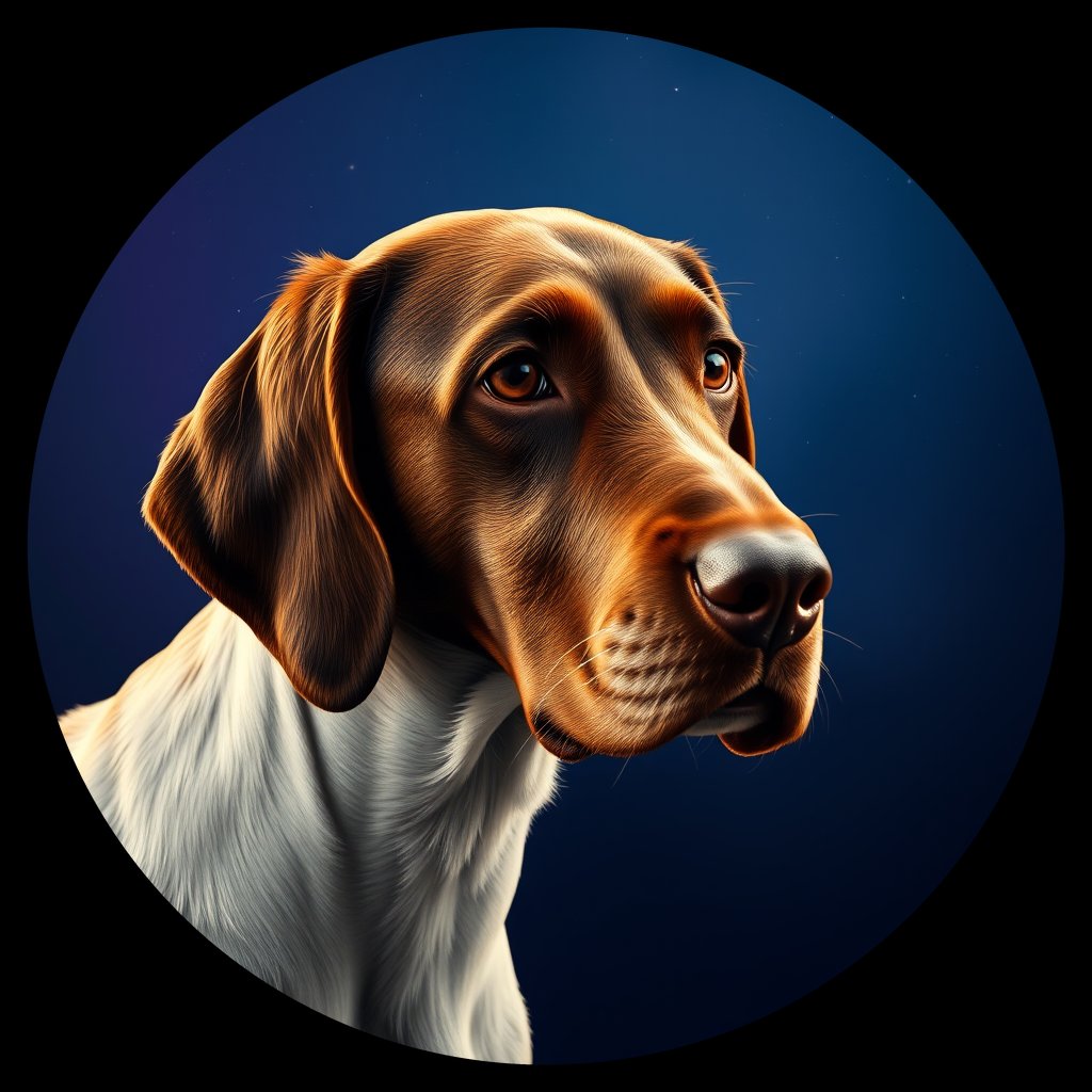 Cosmic medallion portrait of ES25_ES25, a English Setter