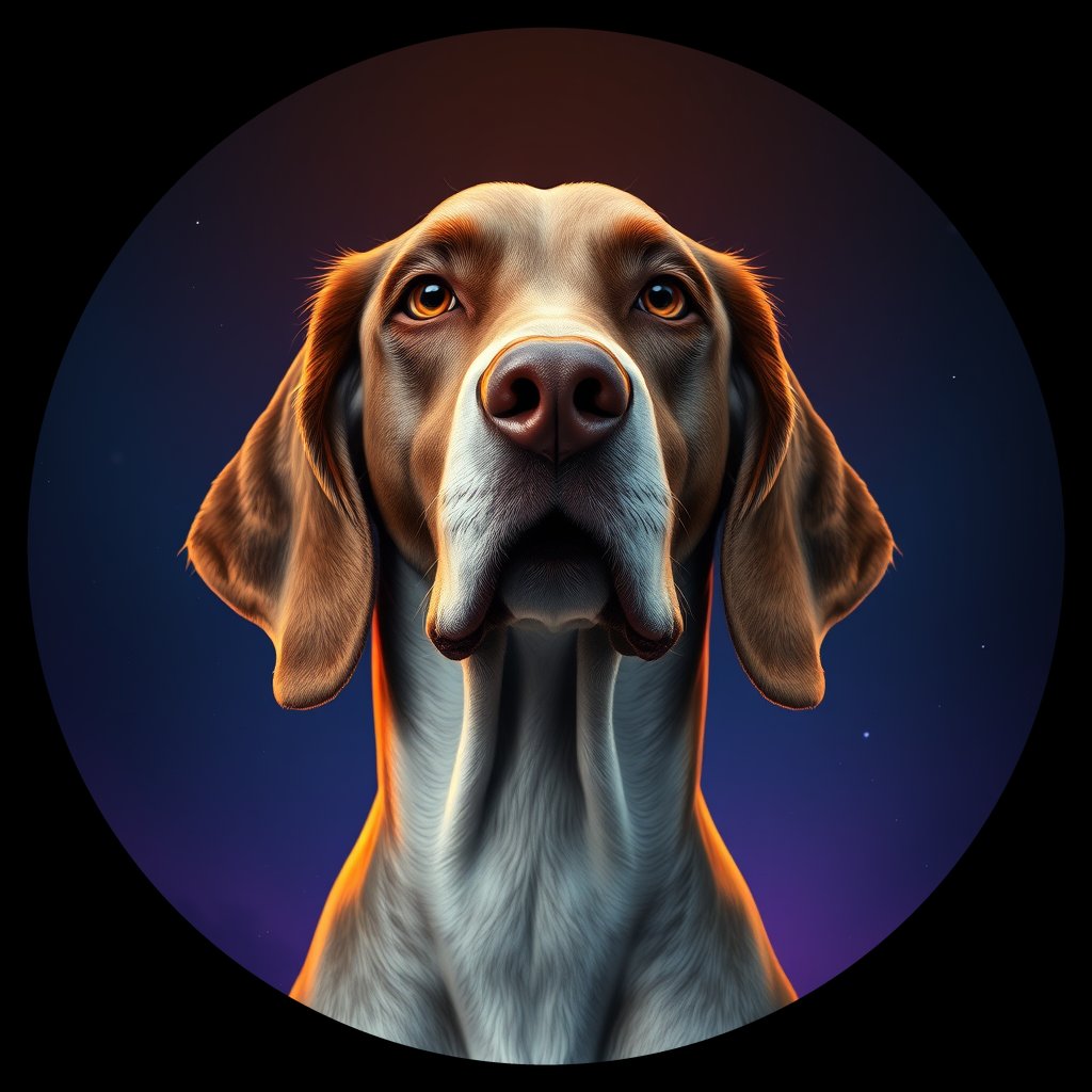 Cosmic medallion portrait of ES28_ES28, a English Setter