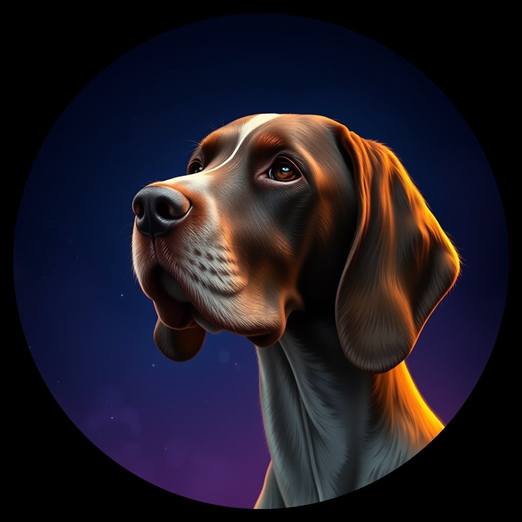 Cosmic medallion portrait of ES30_ES30, a English Setter