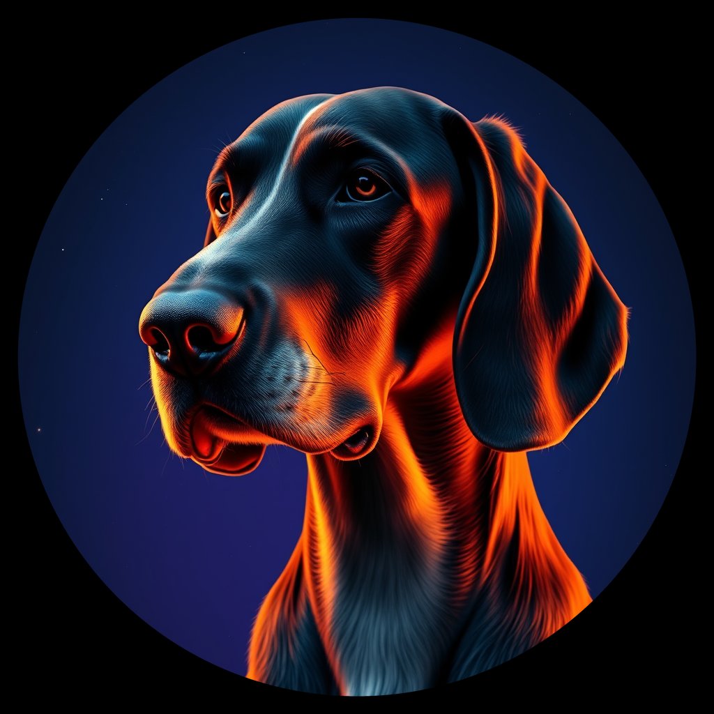 Cosmic medallion portrait of ES31_ES31, a English Setter