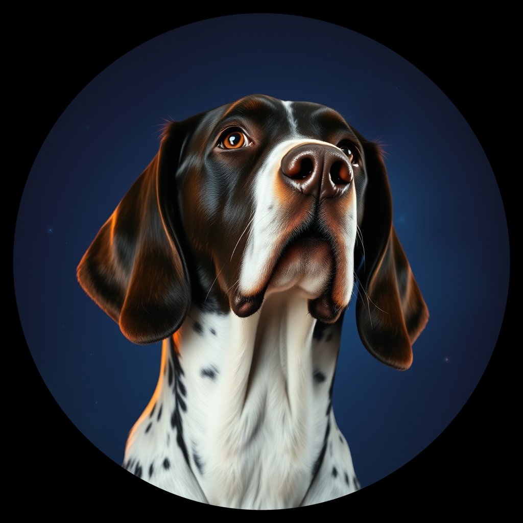 Cosmic medallion portrait of ES33_ES33, a English Setter