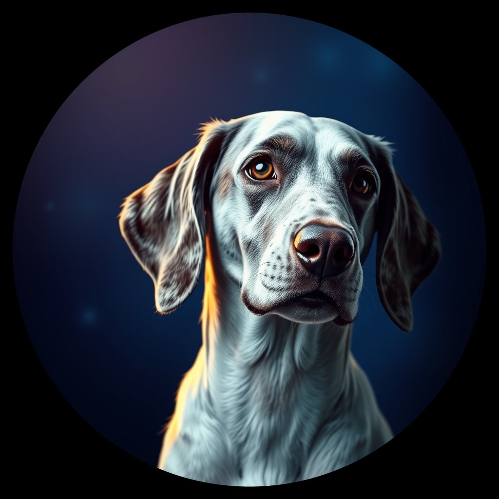 Cosmic medallion portrait of ES36_ES36, a English Setter