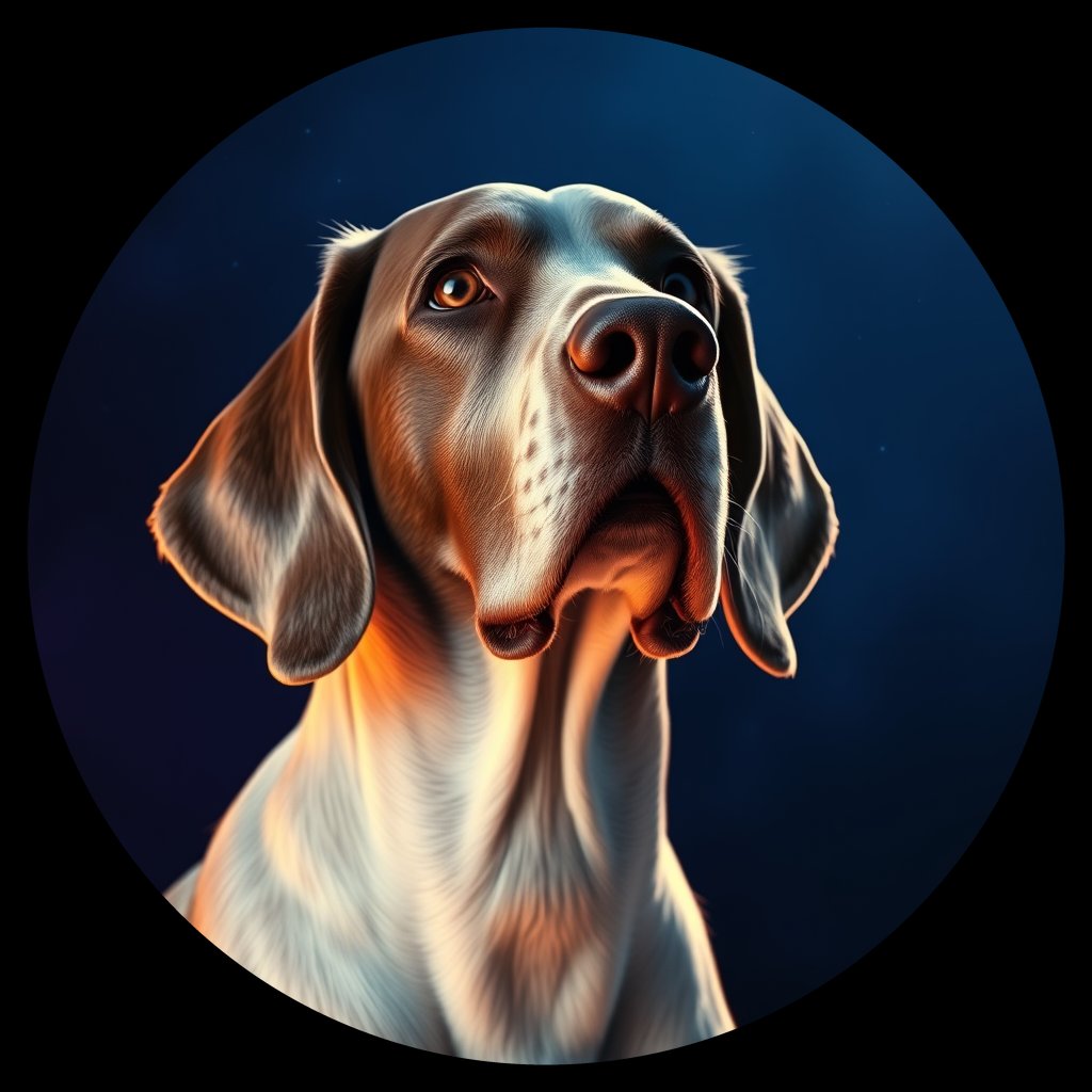 Cosmic medallion portrait of ES38a_ES38a, a English Setter