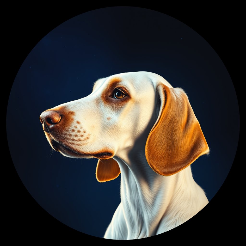 Cosmic medallion portrait of ES39_ES39, a English Setter