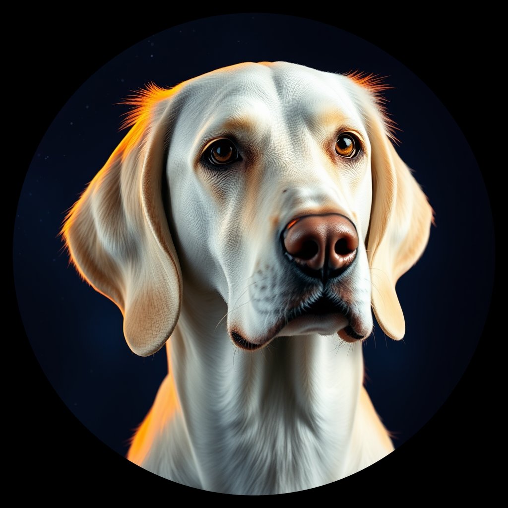 Cosmic medallion portrait of ES3_ES3, a English Setter