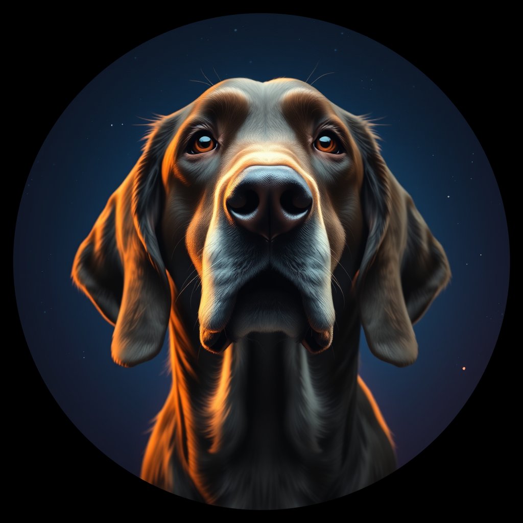 Cosmic medallion portrait of ES41_ES41, a English Setter