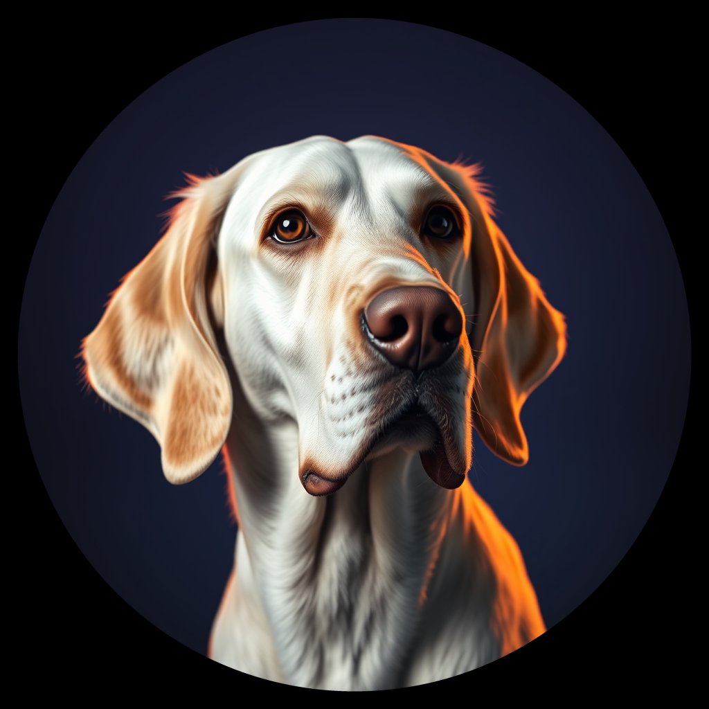 Cosmic medallion portrait of ES42_ES42, a English Setter