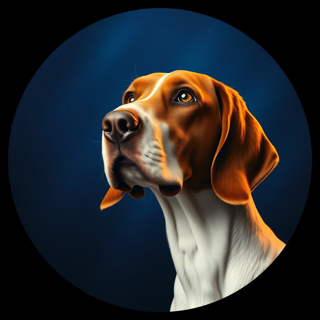 Cosmic medallion portrait of ES43_ES43, a English Setter