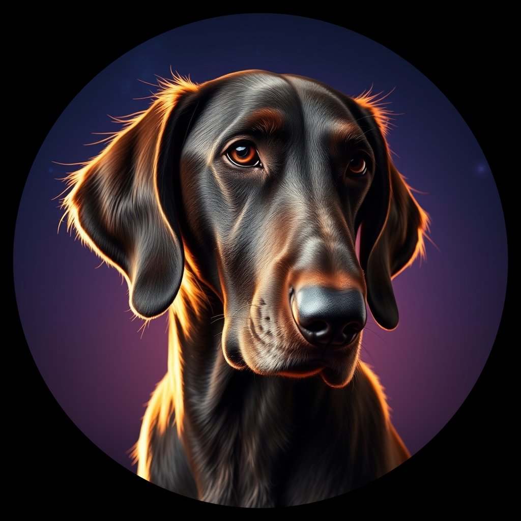 Cosmic medallion portrait of ES44_ES44, a English Setter