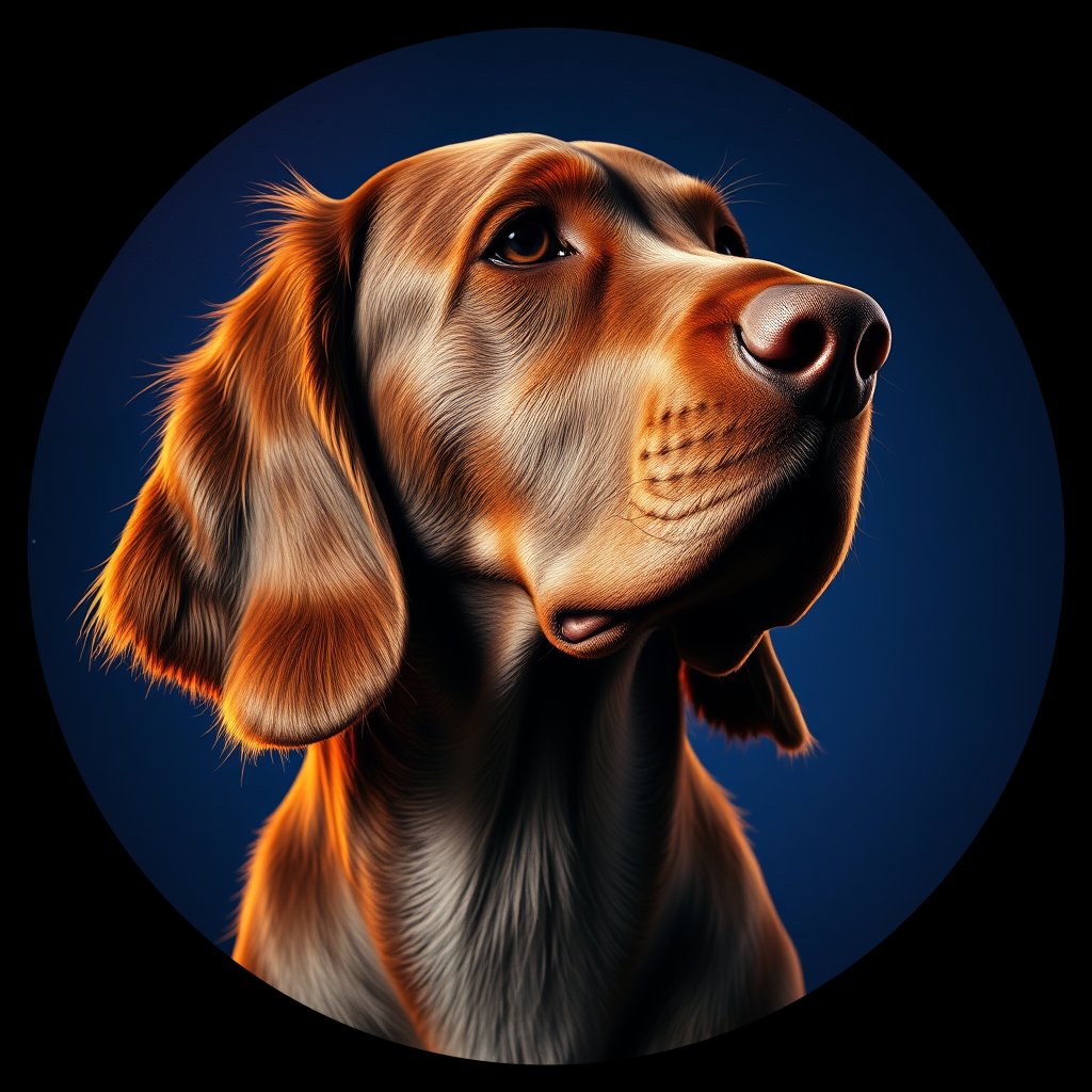 Cosmic medallion portrait of ES45_ES45, a English Setter