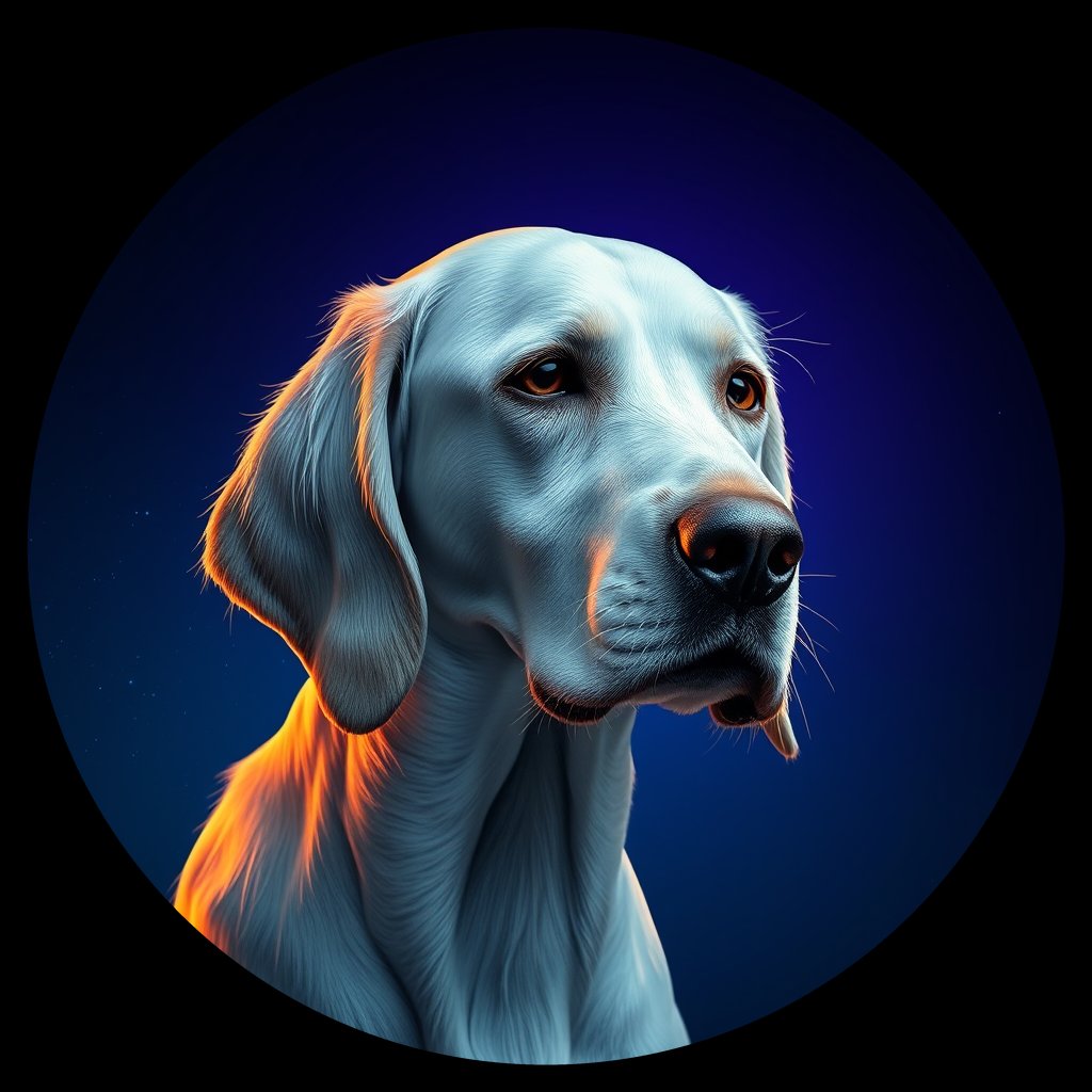 Cosmic medallion portrait of ES46_ES46, a English Setter