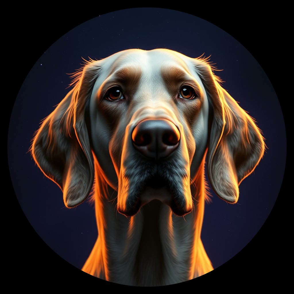 Cosmic medallion portrait of ES47_ES47, a English Setter