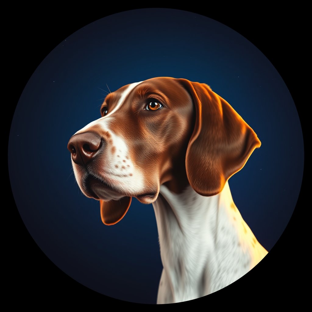 Cosmic medallion portrait of ES52_ES52, a English Setter