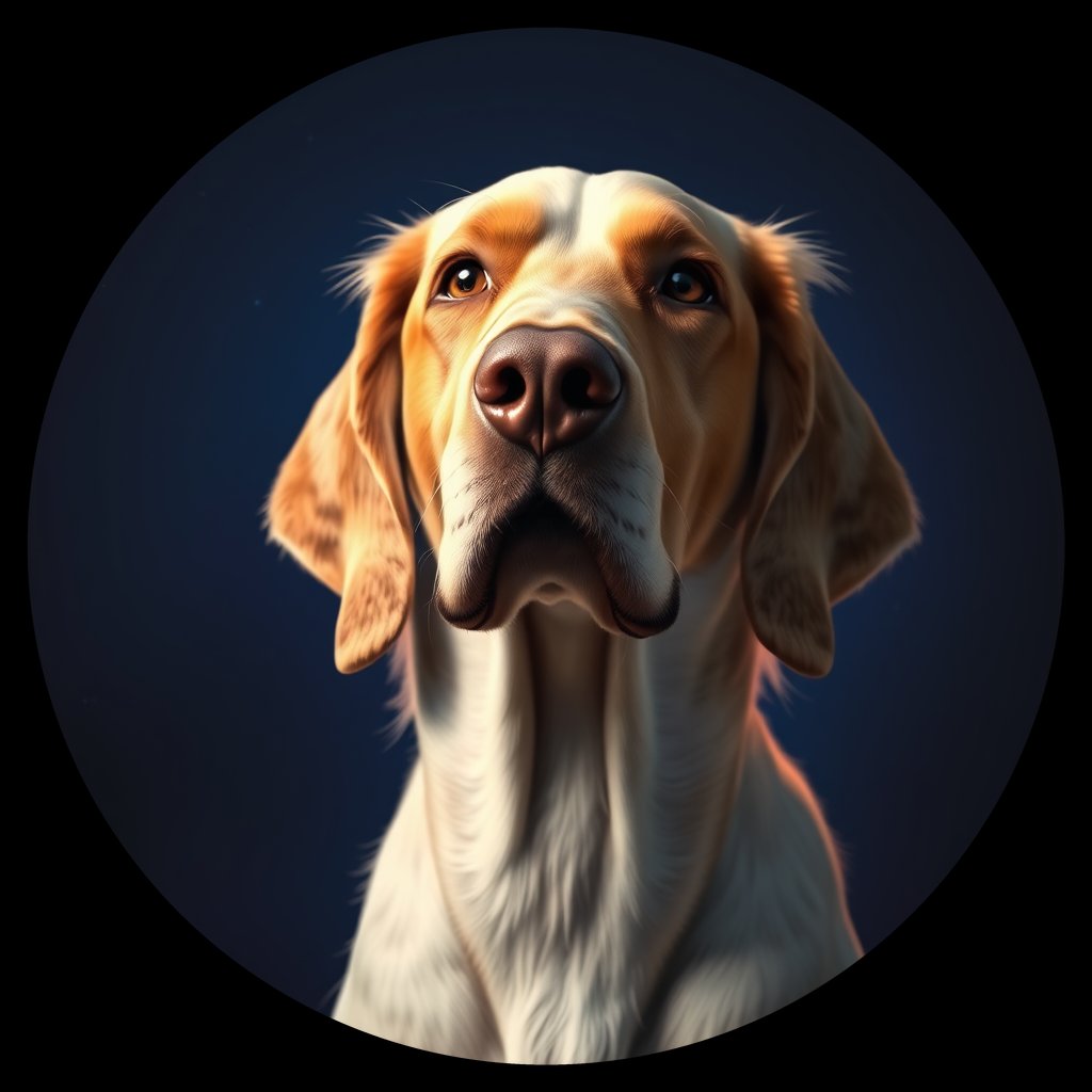 Cosmic medallion portrait of ES59_ES59, a English Setter