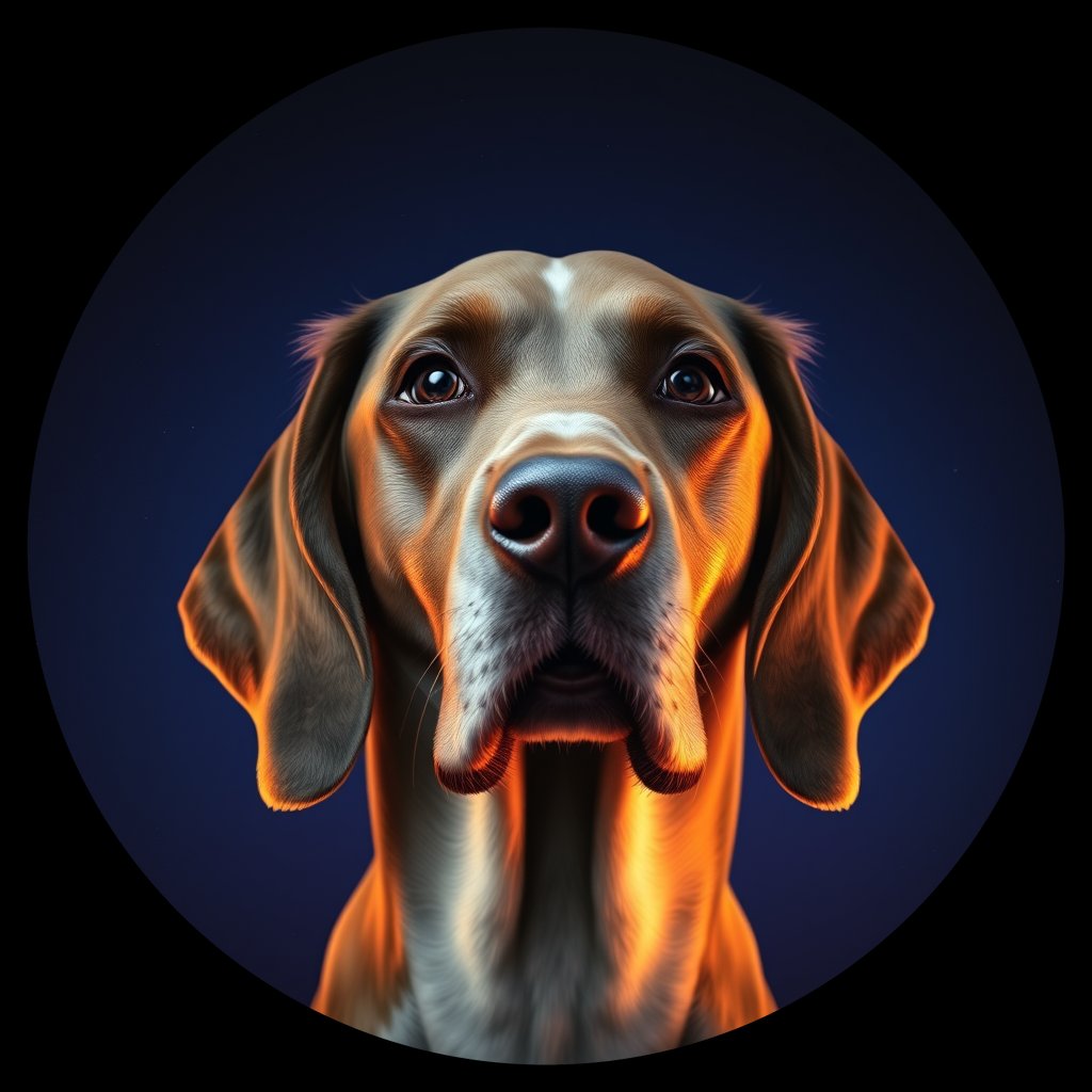 Cosmic medallion portrait of ES63_ES63, a English Setter