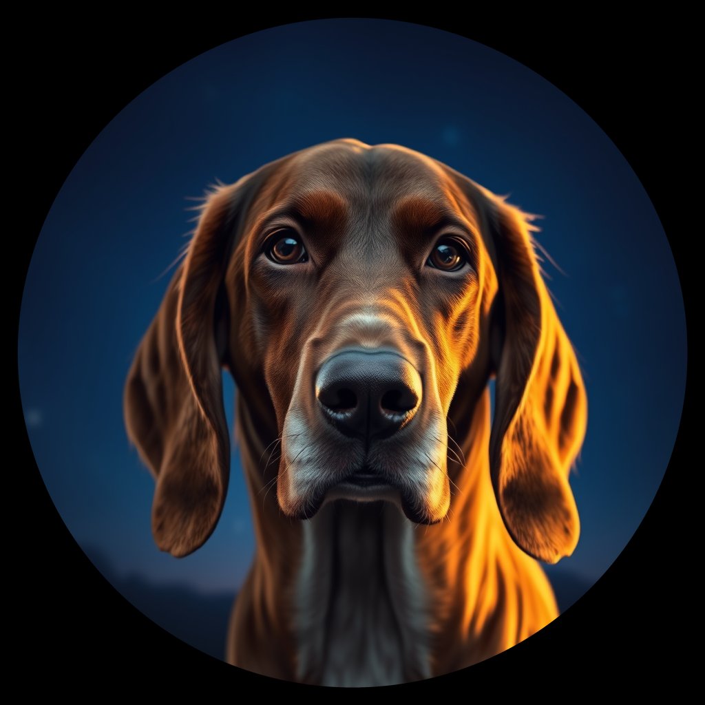 Cosmic medallion portrait of ES6_ES6, a English Setter