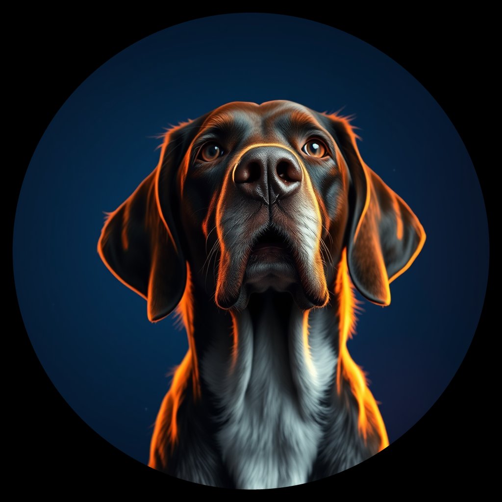 Cosmic medallion portrait of ES70_ES70, a English Setter