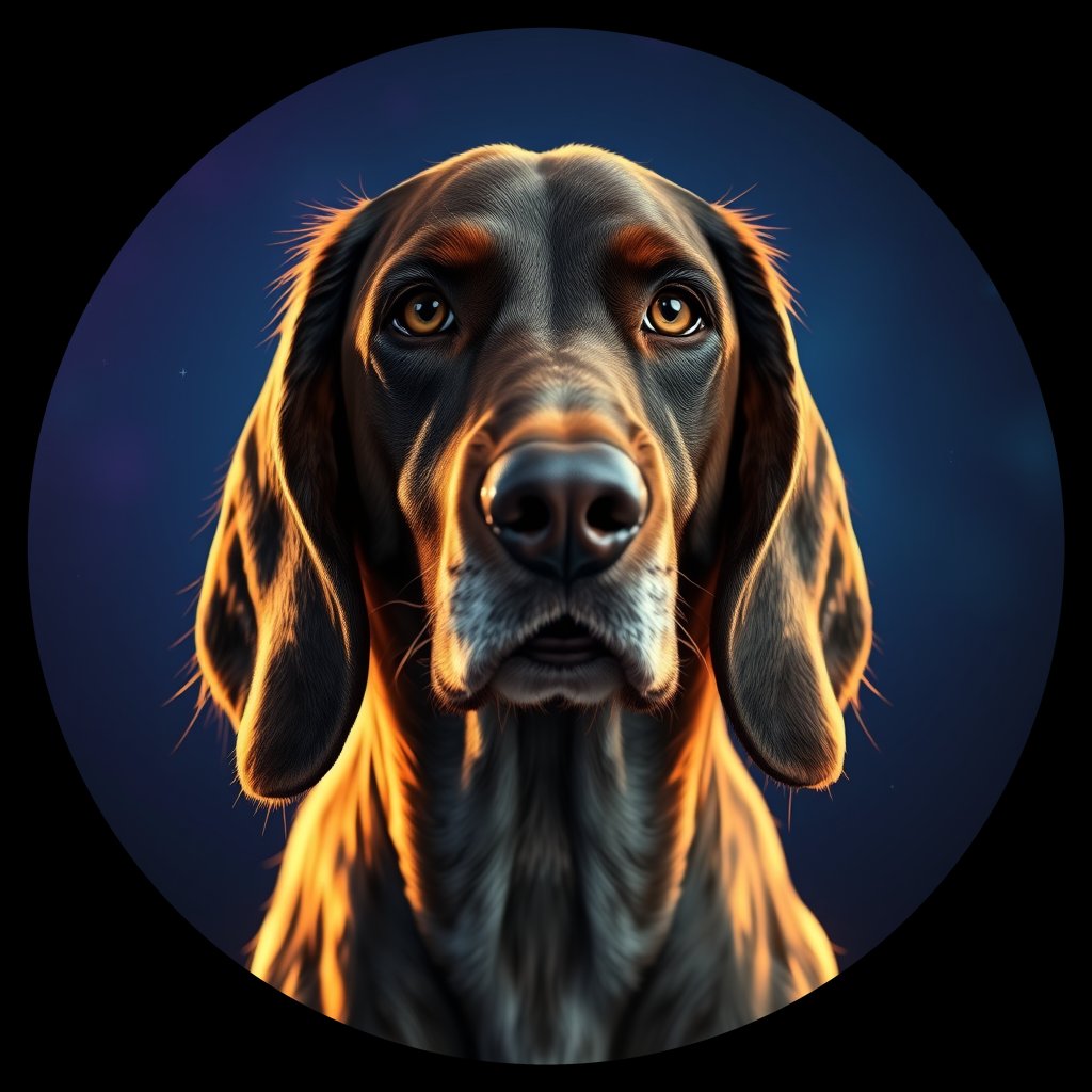Cosmic medallion portrait of ES8_ES8, a English Setter