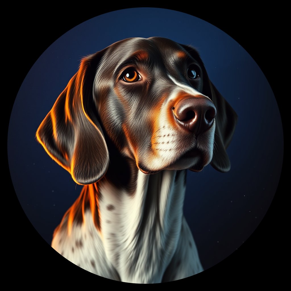 Cosmic medallion portrait of ES9_ES9, a English Setter