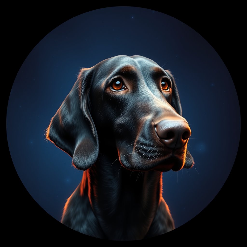 Cosmic medallion portrait of ESET_ESt_0GT161, a English Setter