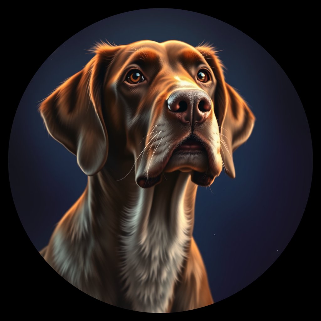 Cosmic medallion portrait of ESET_ESt_0GT163, a English Setter