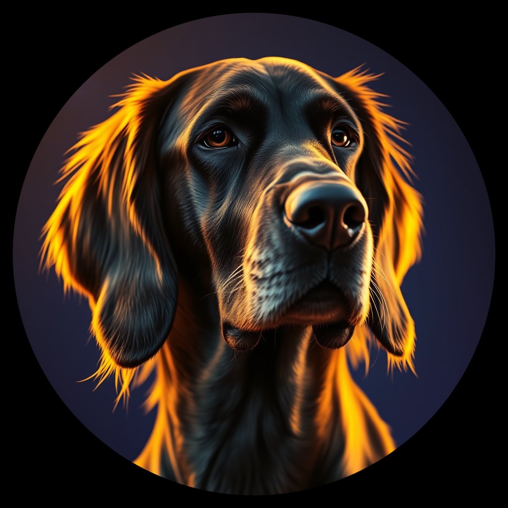 Cosmic medallion portrait of ESET_ESt_0GT164, a English Setter
