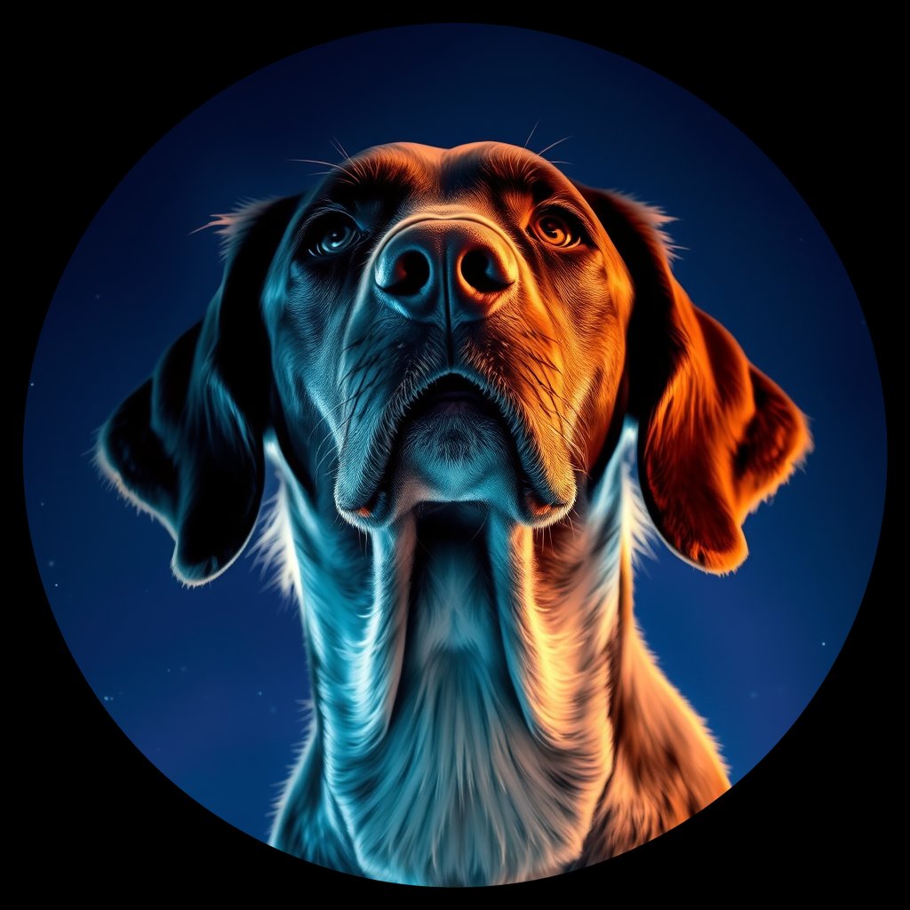 Cosmic medallion portrait of ESET_ESt_0GT165, a English Setter