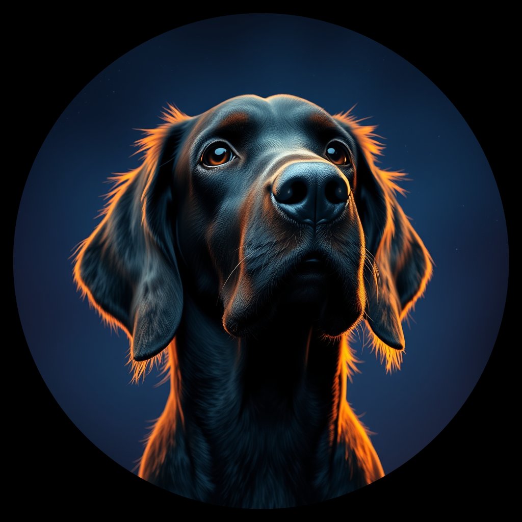 Cosmic medallion portrait of ESET_ESt_0GT166, a English Setter