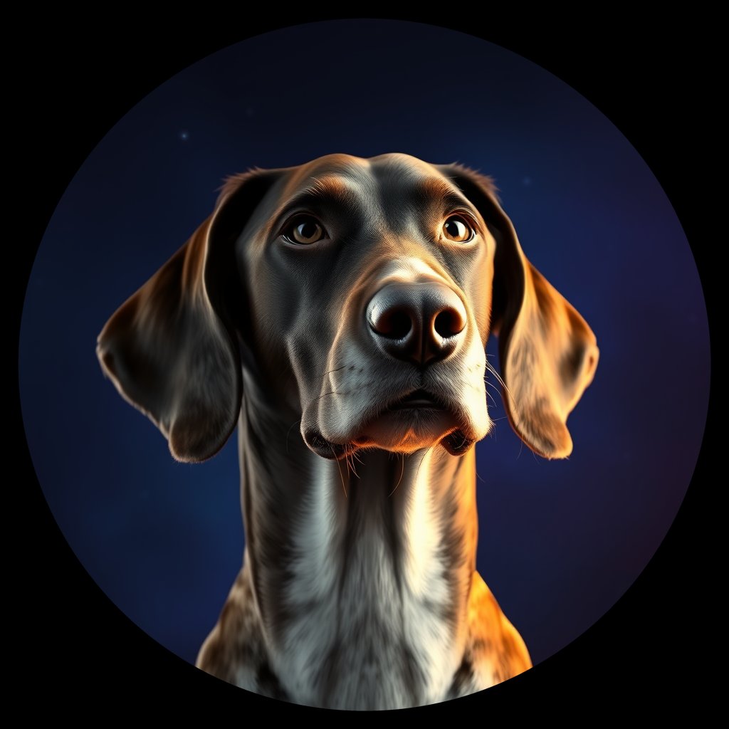 Cosmic medallion portrait of ESET_ESt_0GT167, a English Setter